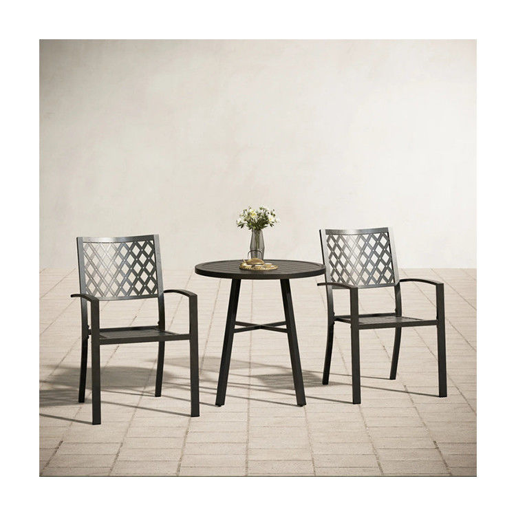 Outdoor Balcony Bistro Set Metal Garden Furniture with Foldable Design and 2 Seats