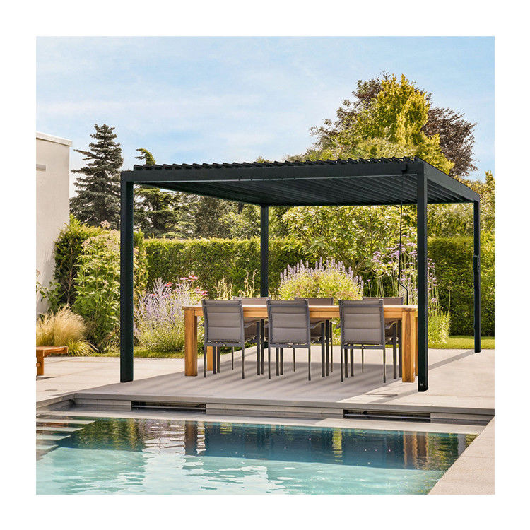 Steel Frame AJUNION 16X10 Metal Pergola for Louvered Roof Garden Outdoor Bioclimatic