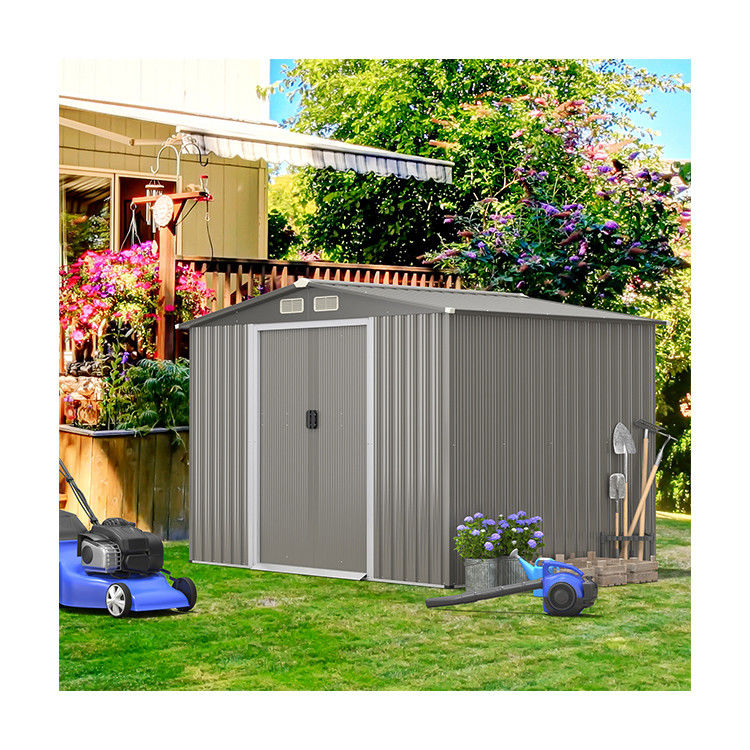 8x6ft Garden House Tools Storage Shed with Air Vent 69kg Powder Coated Frame by AJUNION