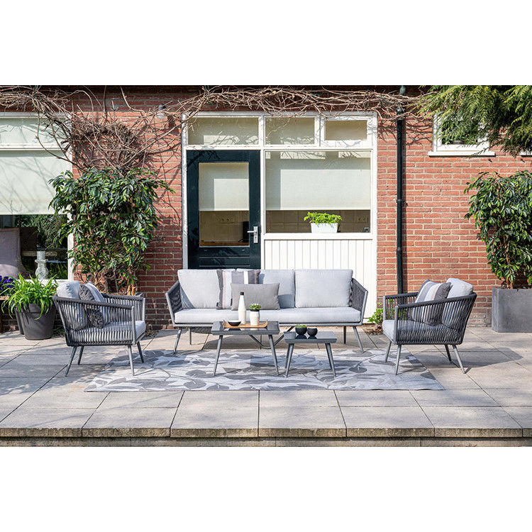 Aluminum Frame Garden Furniture Lounge Set with Coffee Table Size L60 x D60 x H39cm