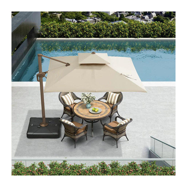 360 Degree Rotating Offset Patio Umbrella with LED Light Your Garden's Ideal Choice