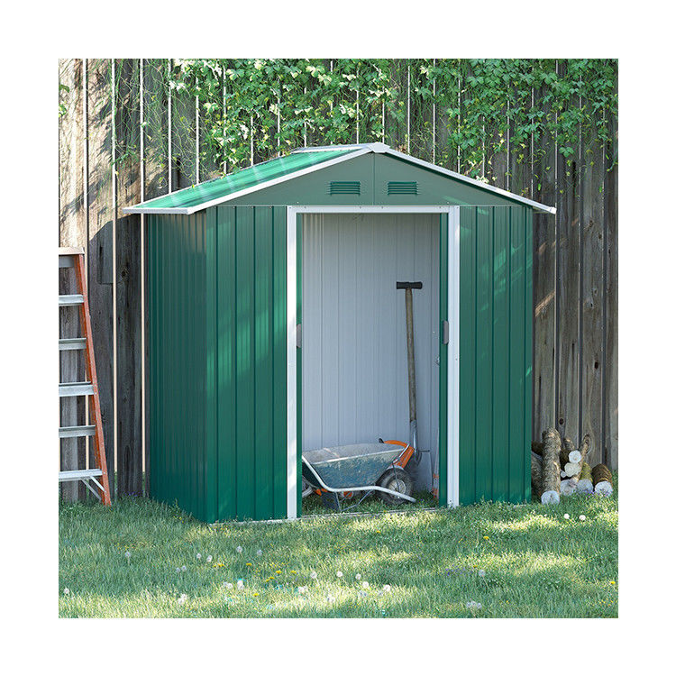 Steel Double Sliding Door Storage Shed AJUNION Metal Garden Shed Tool House for Storage