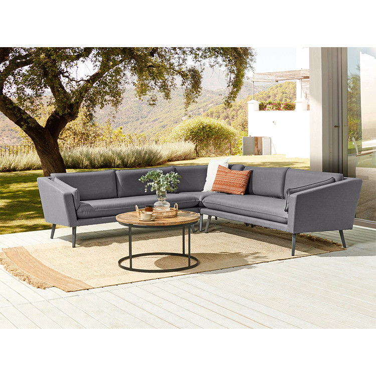 Modern Design Style Grey Cushion All Weather Fabric Sofa Set Furniture for Villa Garden