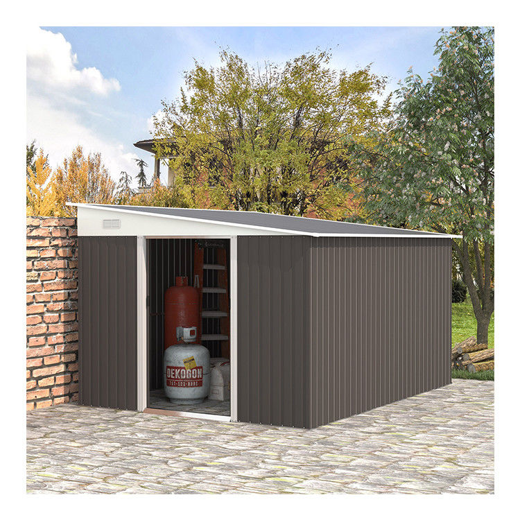 11x9ft Metal Outdoor Shed House Storage Garden Building Shed with Powder Coated Finish