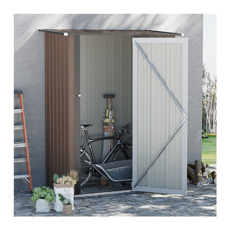 AJUNION 5x3FT Galvanised Steel Outdoor Shed for Sustainable Tools and Bike Storage