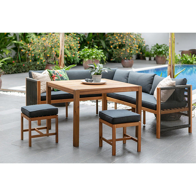 Outdoor Dining Set featuring Solid Wood Corner Sofa and 3 Seater Bench for Relaxing Meals