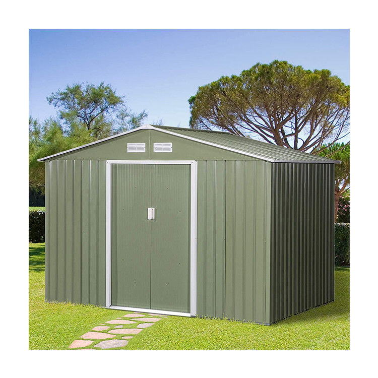 64.5kg Galvanised Steel Storage Shed AJUNION 9 x 6FT 2 Doors for Garden Building Shed