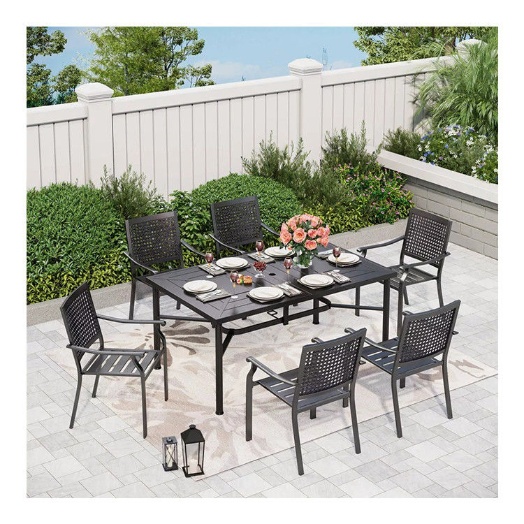 Stylish and Functional AJUNION Garden Set with L64 x W39 x H29 Inch Dining Table Size