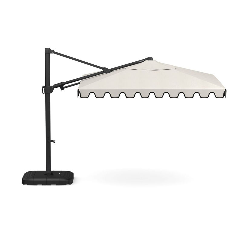 18&quot; W x 103&quot; H AJUNION Modern Aluminum Waterproof Parasol for Commercial Restaurant