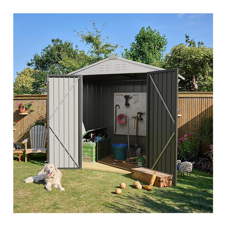 Powder Coated AJUNION Metal Garden Shed Double Lockable Door 50&quot;D x 78.3&quot;W x 74.2&quot;H