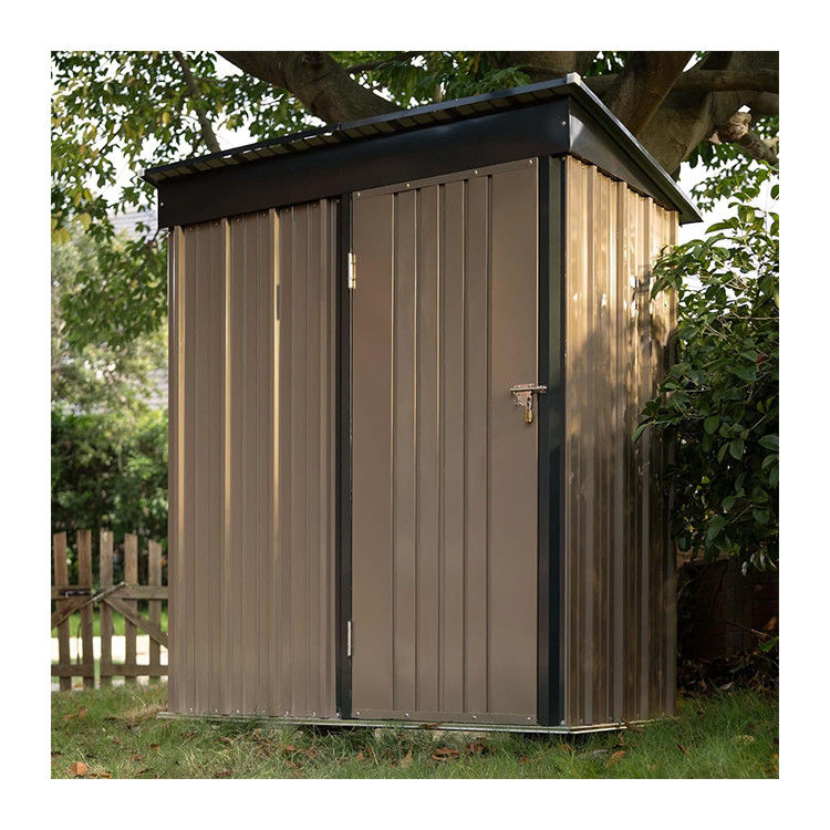 AJUNION Modern Design 5x3ft Metal Garden Shed Single Lockable Doors 61.2&quot; Doors Height