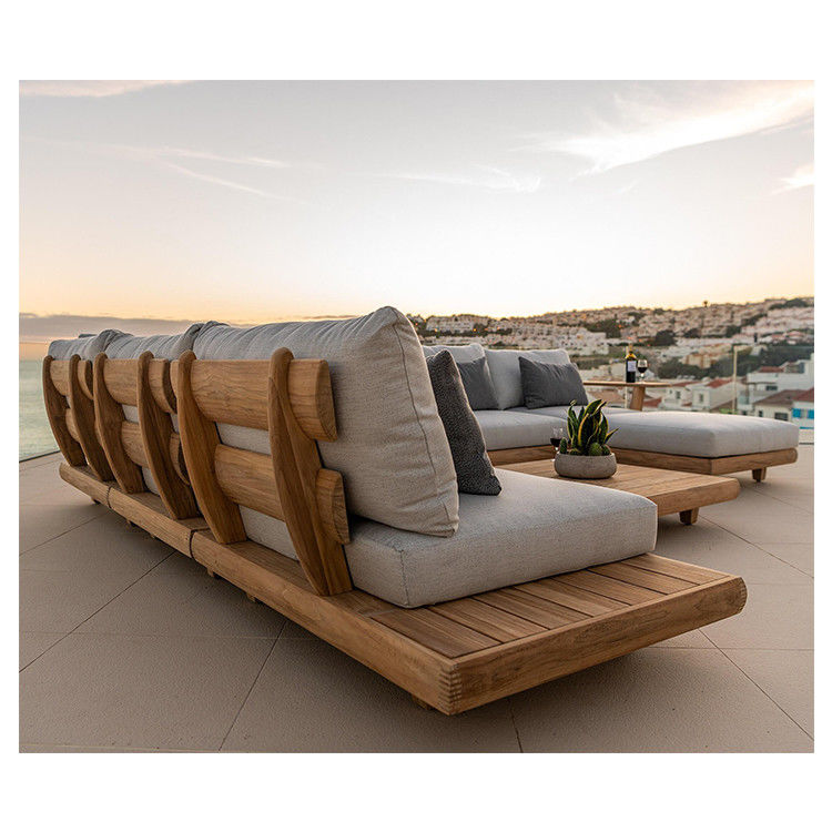 Teak Wood Commercial Hotel Sofa Garden Set Furniture with Middle Sofa Size W100xH110cm