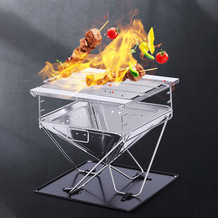 Portable Charcoal Folding Stainless Steel BBQ Grill Stove for Outdoor Garden Camping