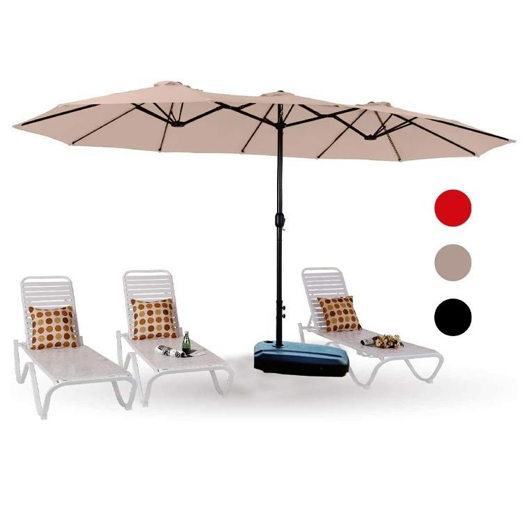 Commercial Sonnenschirm Market Umbrella with Light 227.5 CM Radii and Aluminum Pole