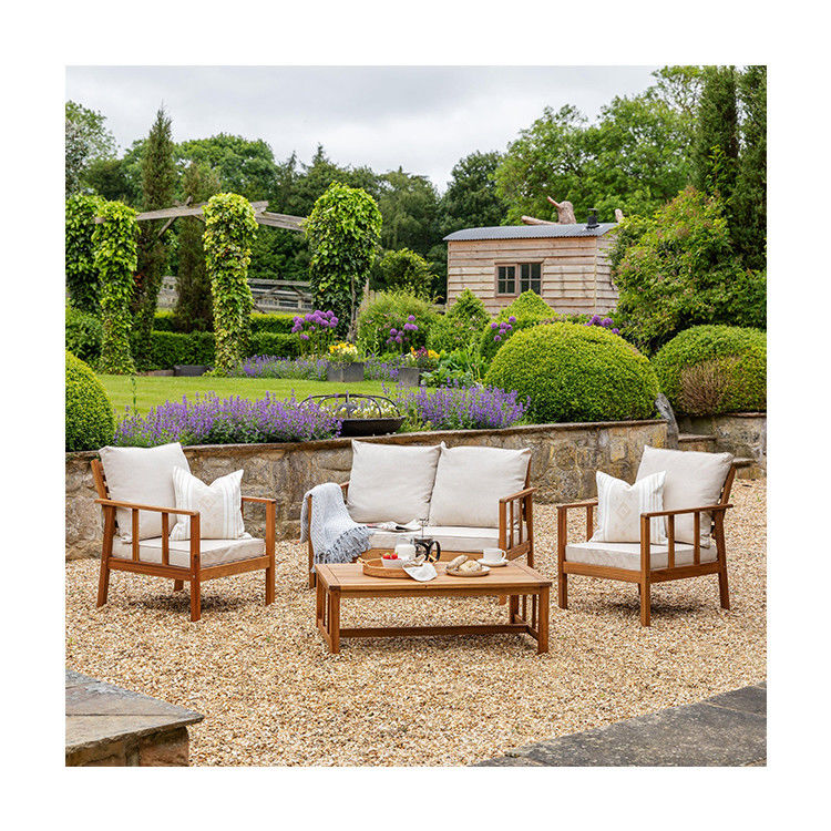 Patio Solid Wood Garden Set Teak Wood Outdoor Furniture Sofa Set Garden Lounge Chair