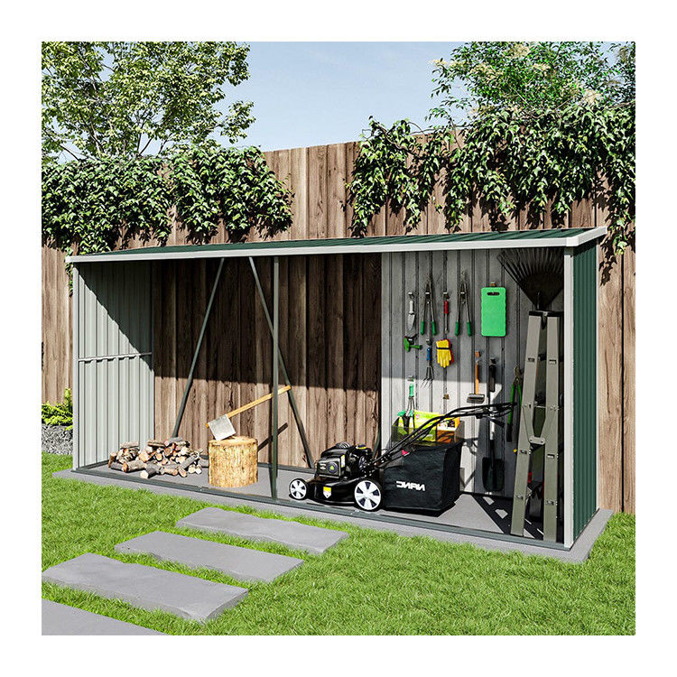 Firewood Log Storage and Garden Tools House AJUNION Large Metal Shed with Rot Proof