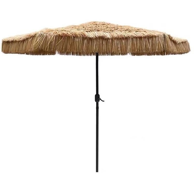 Outdoor Garden Beach Patio Heavy Duty Straw Roman Parasol with Aluminium Sun Umbrella