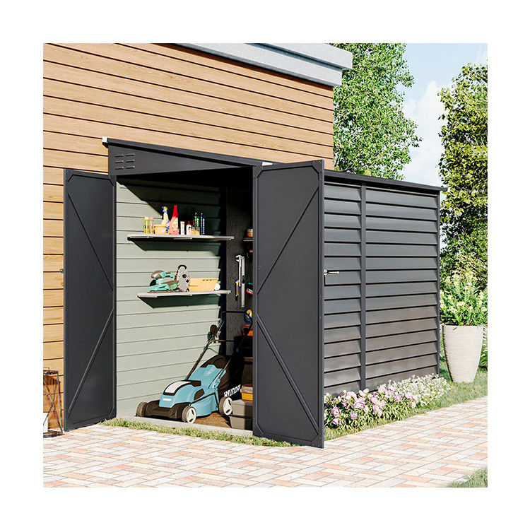 Garden Bike Shed AJUNION 9ft Sturdy Steel Motorcycle Storage Enclosure with Lock