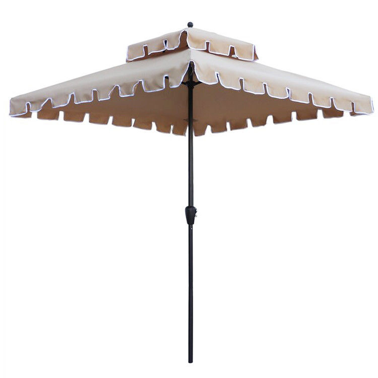 Outdoor Restaurant Garden Cafe Courtyard Patio Double Layer Sun Umbrella for Camping