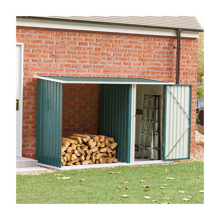 AJUNION Outdoor Firewood Log Storage Shed with Lockable Steel Protect Your Garden Tools