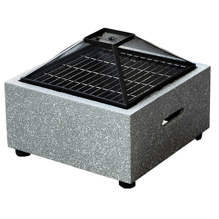 3 in 1 Square Wood Burning Firepit Charcoal BBQ Grill Table Combo for Outdoor Product