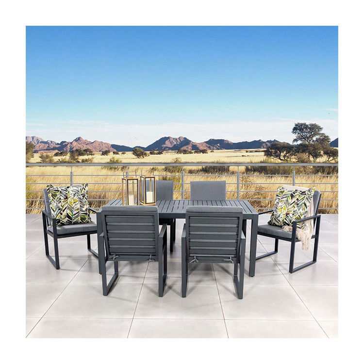 Mail Packing Included AJUNION Aluminum Metal Outdoor Dining Furniture Set for 6 Seating