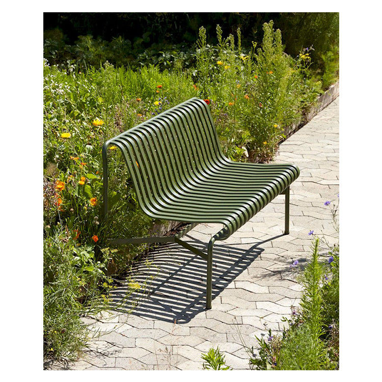 Steel Frame Garden Bench and Lounge Chair Set for AJUNION Minimalist Outdoor Design