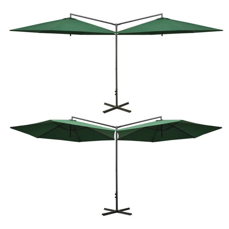 Metal Fabric Outdoor Restaurant Hotel Patio Cafe Garden Waterproof Hanging Banana Double Parasol Sun Umbrella