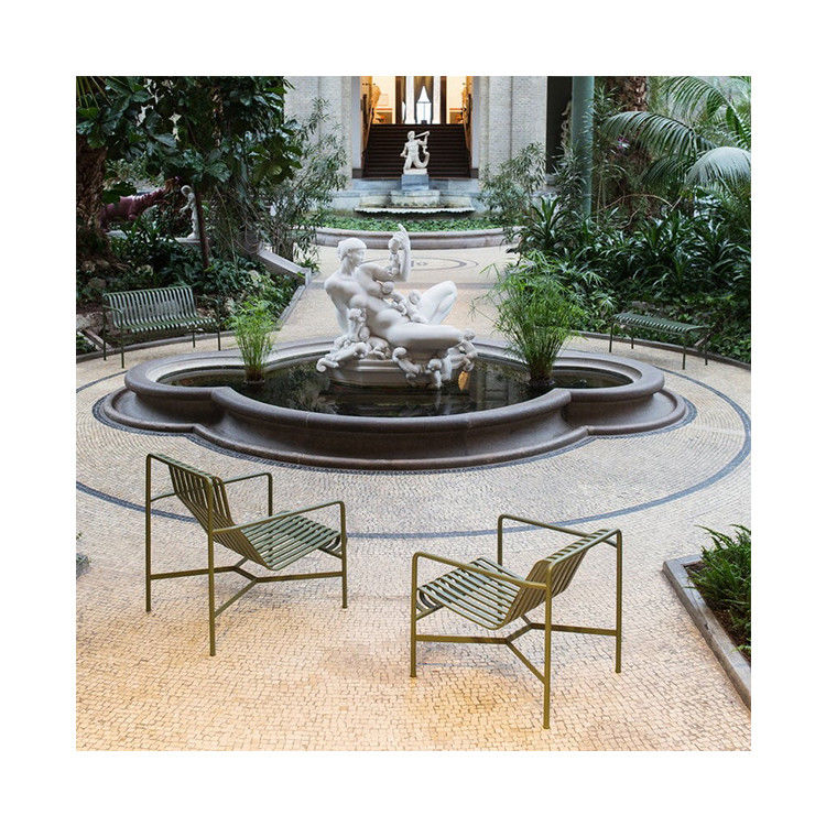 AJUNION Metal Outdoor Furniture Backyard Patio Chair Minimalist Steel Lounge Chair for Garden