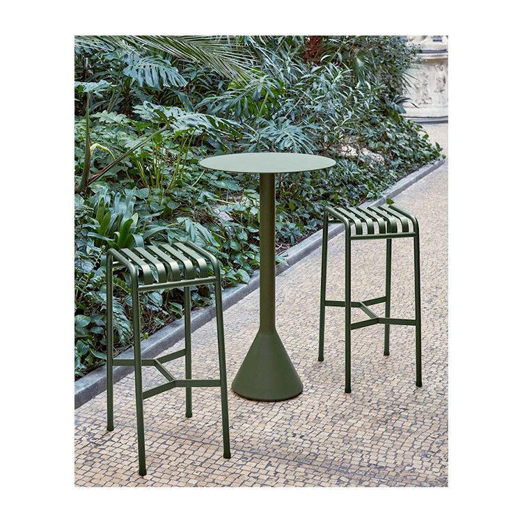 Outdoor Furniture Bar Set AJUNION Minimalist Style Bar Table and Chair for Courtyard