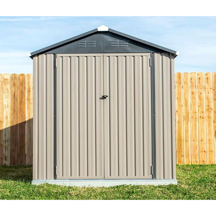 Metal Type Steel Storage Shed for Backyard AJUNION 6x4 Outdoor Galvanized Tools House