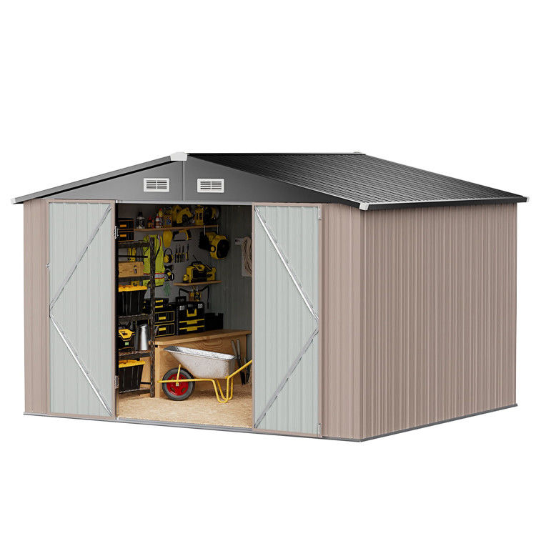 113*8.7*63 inch Modern Backyard Lawn Tool Shed House for Waterproof Garden Storage