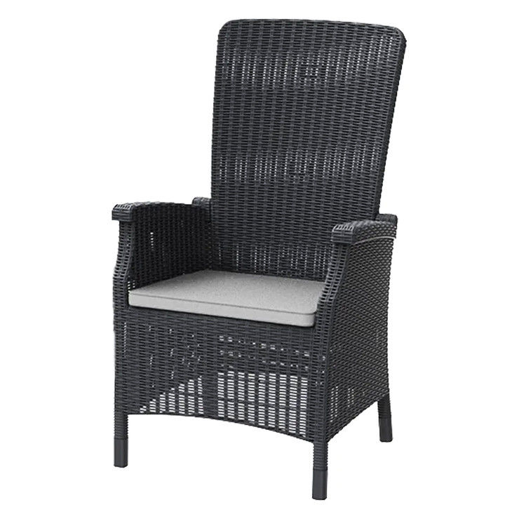 Garden Chair for Outdoor Furniture Plastic High Back Coffee Dining Arm Chair in Patio