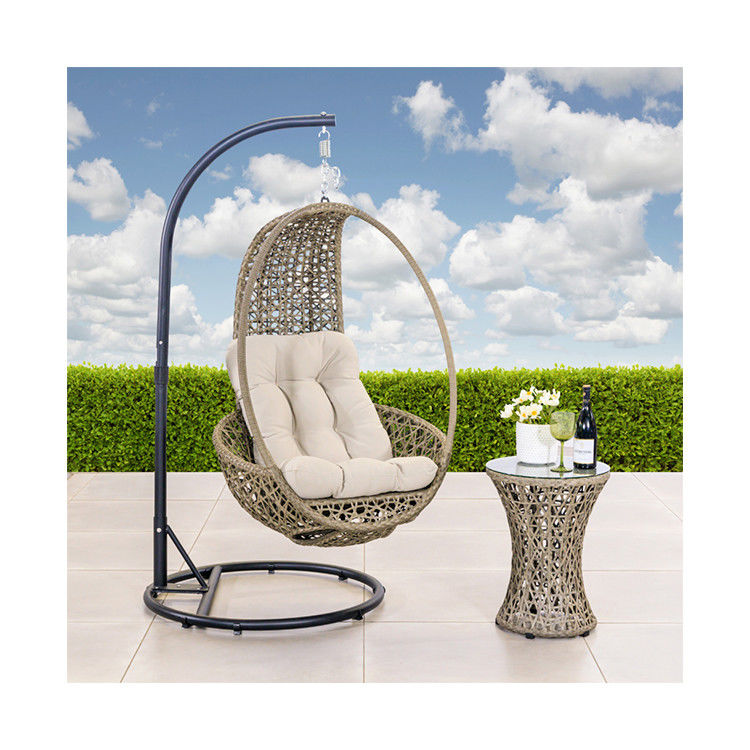 Modern Design Style AJUNION Patio Swings WickerRattan Hanging Chair for Outdoor Furniture