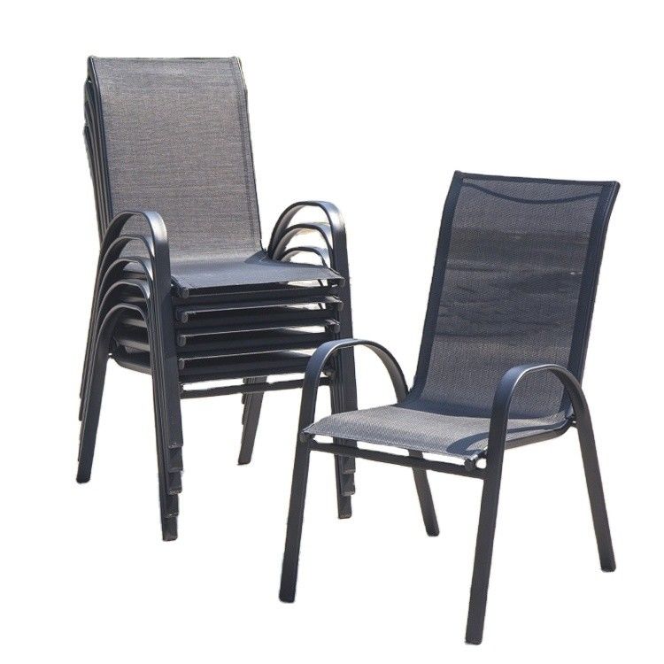 Leisure Outdoor Furniture Metal Teslin Mesh Armchair for Garden Balcony Patio Coffee