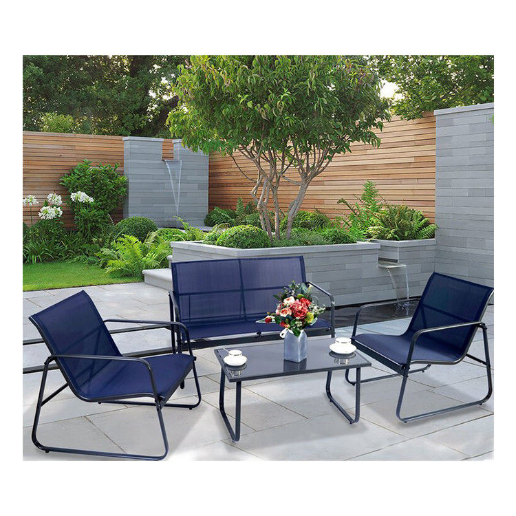 Sturdy and Stylish AJUNION 4 Piece Outdoor Furniture Steel Metal Garden Set for Patio