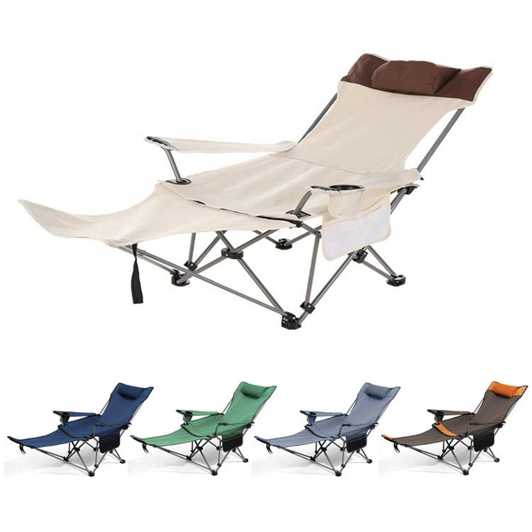 Outdoor Camping Portable Folding Beach Chair with Armrest and Removable Armrest Design