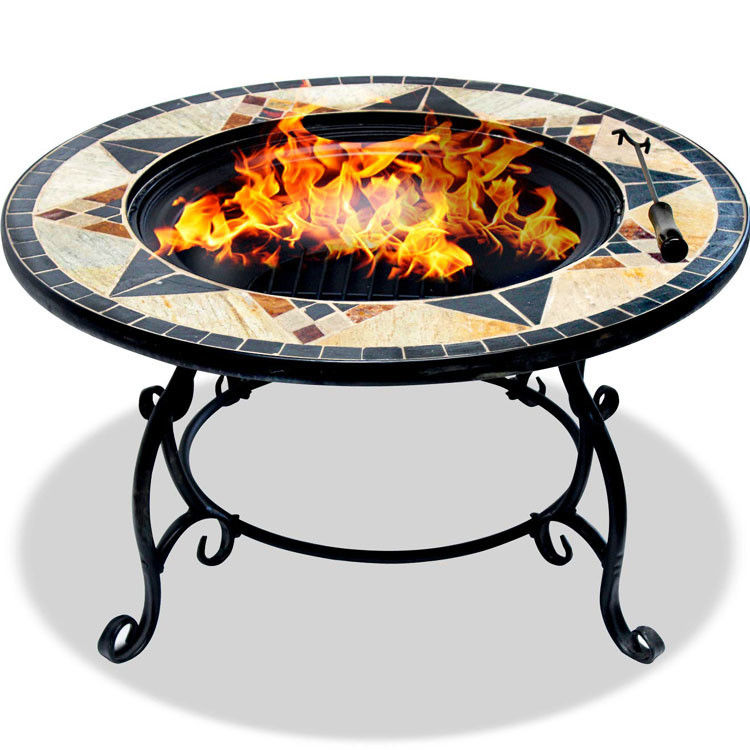 Outdoor Garden Picnic Firepit with Portable Wood Burning Firepit and Korean Charcoal BBQ
