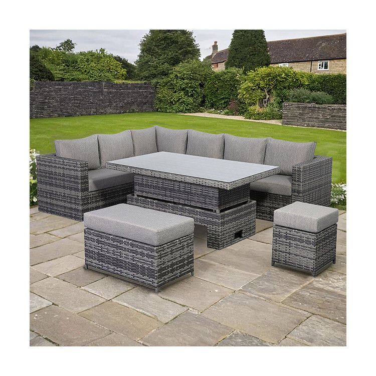 Modern Design All Weather Corner Sofa Set with Adjustable Table L.265 X W.204 X H.66cm