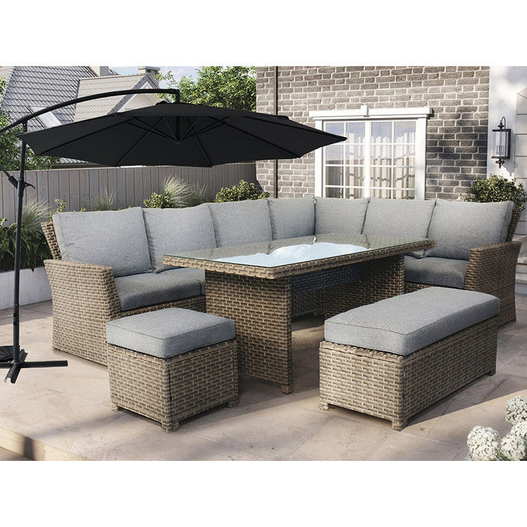 Stool Size L.44 X W.44 X H.41cm AJUNION PE Rattan Garden Set for Your Outdoor Space