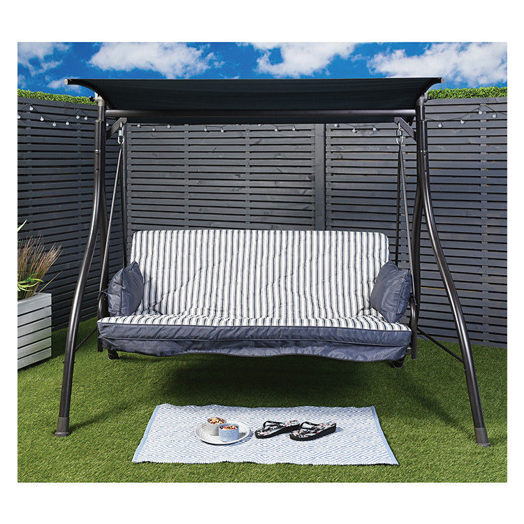 Comfortable and Durable 3 Seater Garden Swing Chair with Canopy Weight Capacity 340kg