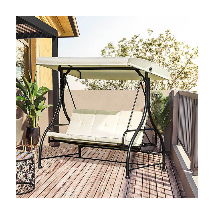 AJUNION Steel Frame Swing Hammock Chair for Patio Garden 150kg Weight Capacity Canopy