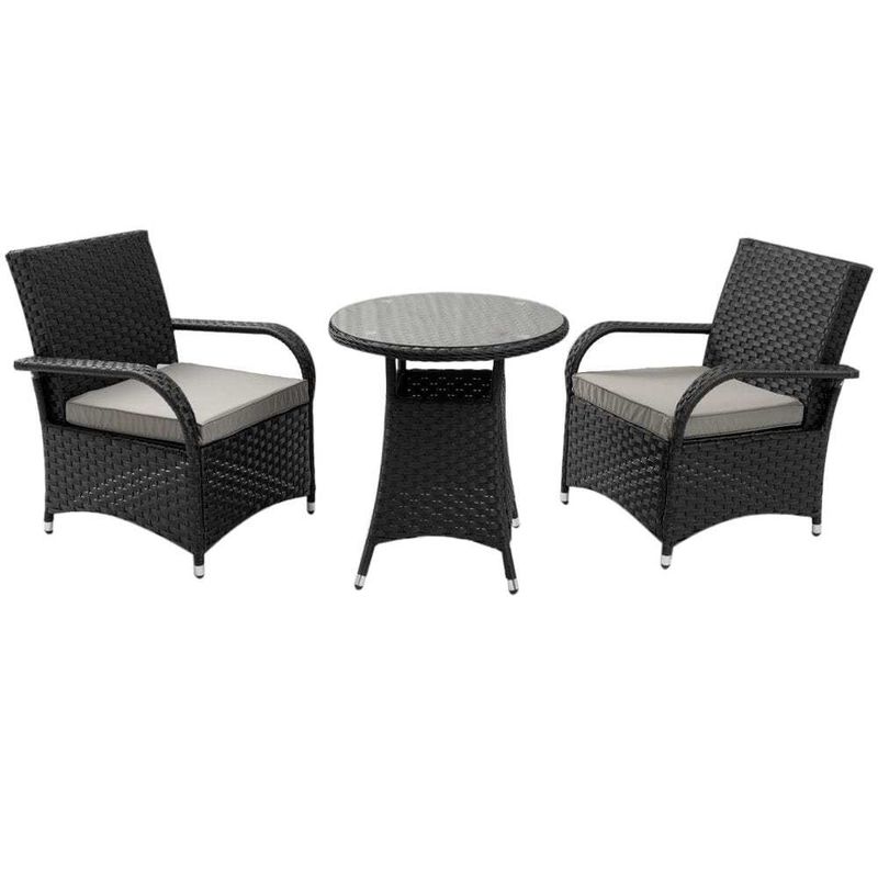 Modern Outdoor Furniture AJUNION 2 Seater Wicker Rattan Chat Furniture Resistant to UV