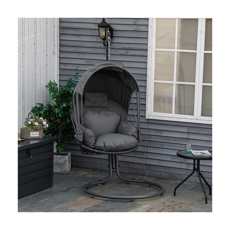 AJUNION Foldable Egg Chair and Stand The Perfect Combination for Outdoor Furniture