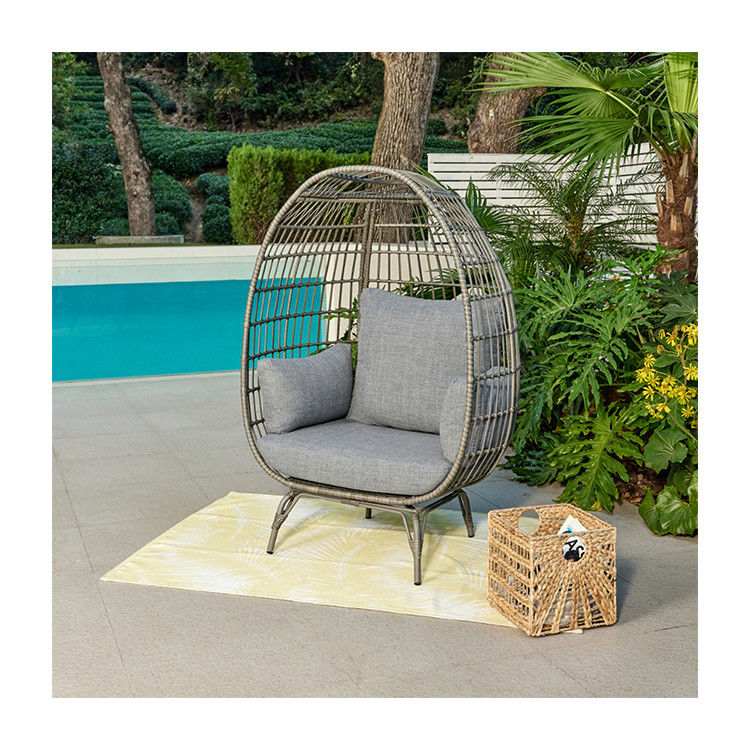 Standing Egg Chair Foldable and Rattan Weave Design for Outdoor Living Room