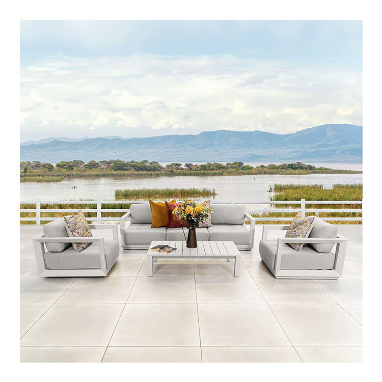 Aluminum Modular Patio Furniture AJUNION 4 Piece Outdoor Lounge Sofa Set for Outdoor