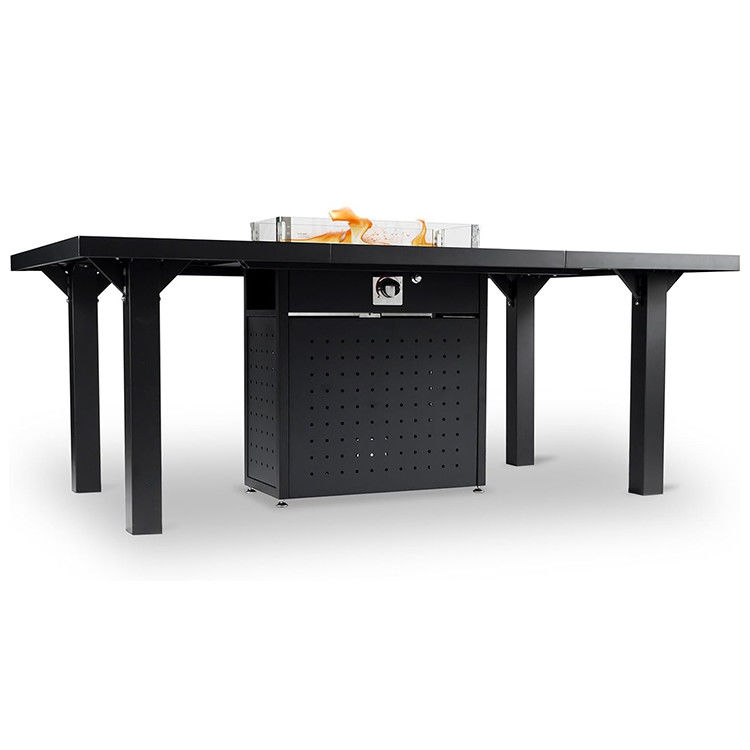 Rectangular Dining Smokeless Fire Table Propane Gas Fire Pit Table for Patio Garden
