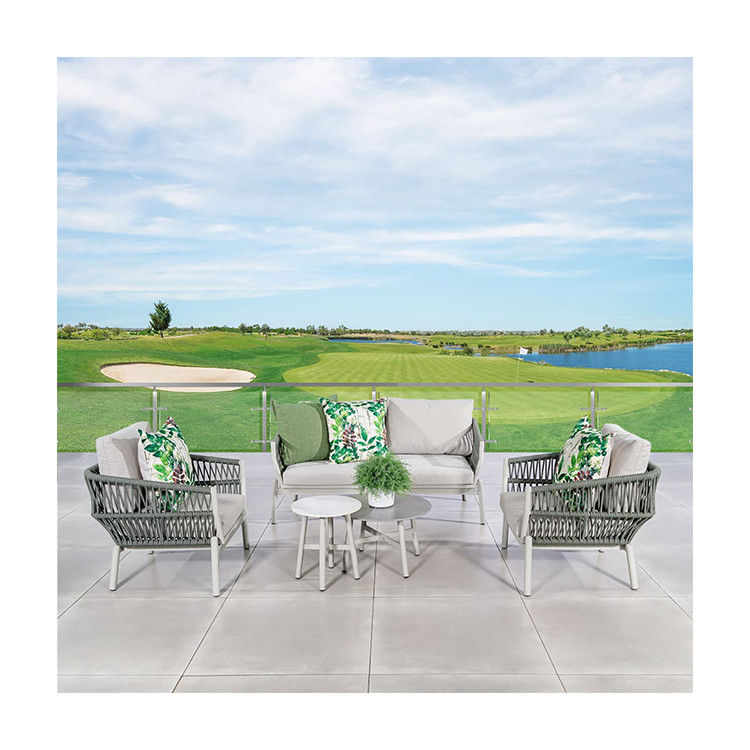 Mail Packing Modern Aluminum Frame Garden Furniture Rope Weave Outdoor Lounge Sofa Set
