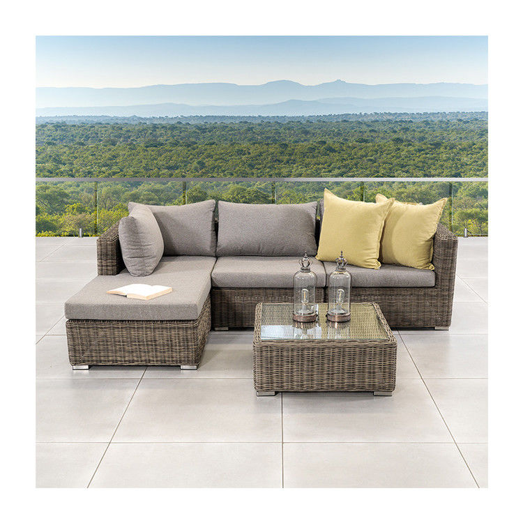 Outdoor Furniture AJUNION Modern Garden Set PE Rattan Patio Furniture Round Wicker Set