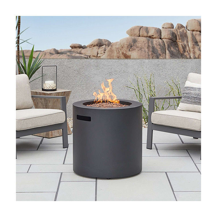 24&quot;L x 24&quot;W x 23.5&quot;H AJUNION Round Steel Propane Gas Fire Pit for Outdoor Smokeless
